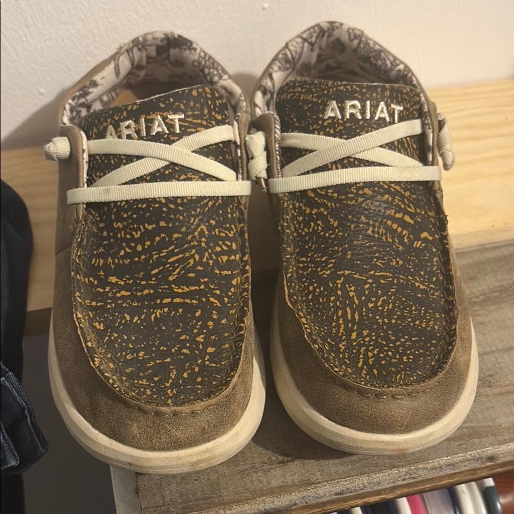 Ariat Brown and Tan Moccasin Shoes with Casual Comfort